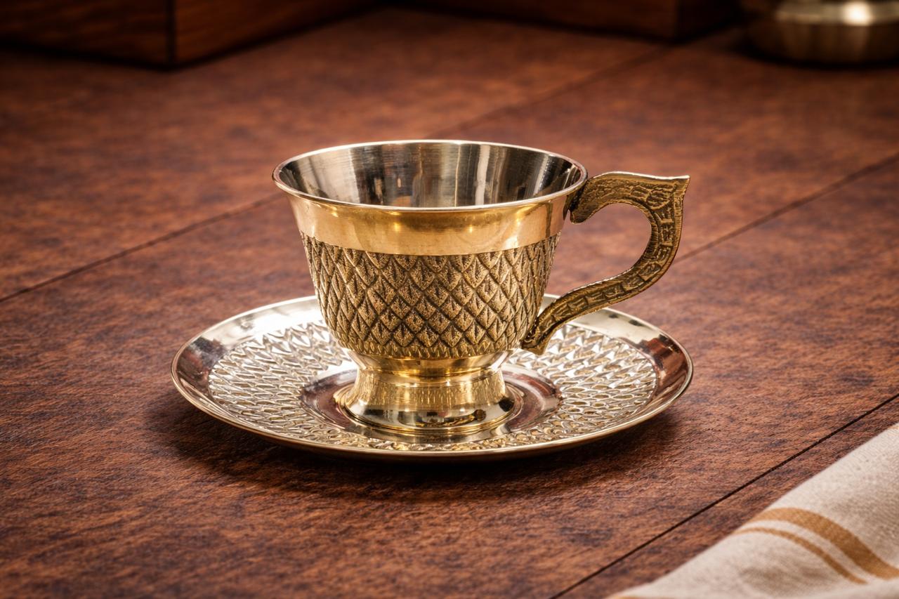 Floral Antique Fish Cup and Saucer