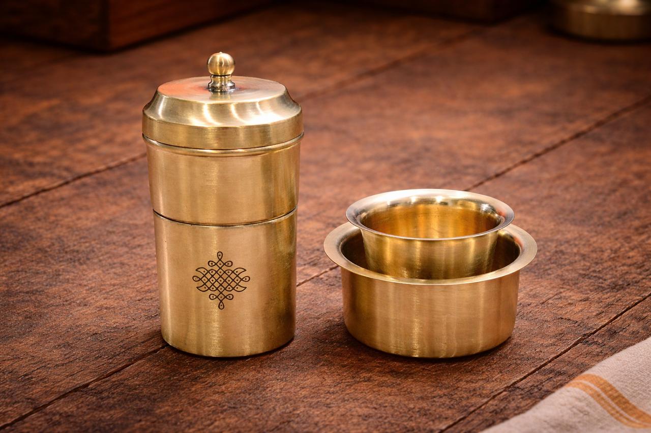 Brass Coffee Filter with Dabara Set