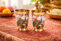 Brass Peacock Meenakari Tumbler Set