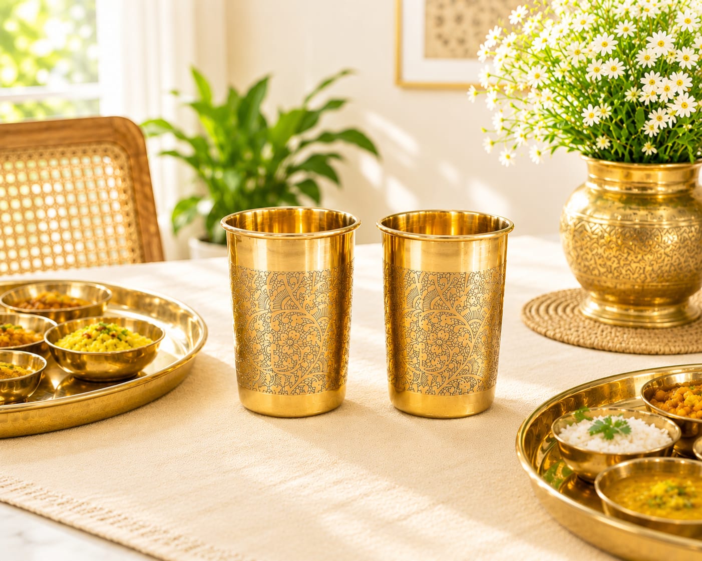 BR 10-Brass Glasses set-Big